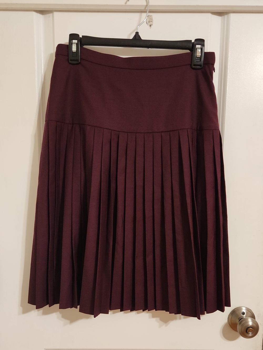 J. Crew Pleated Midi Skirt in Plum